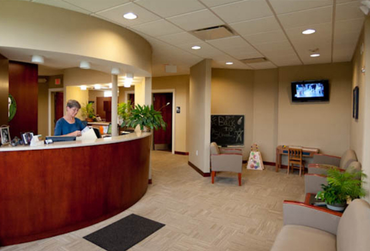 Welcoming dental reception desk